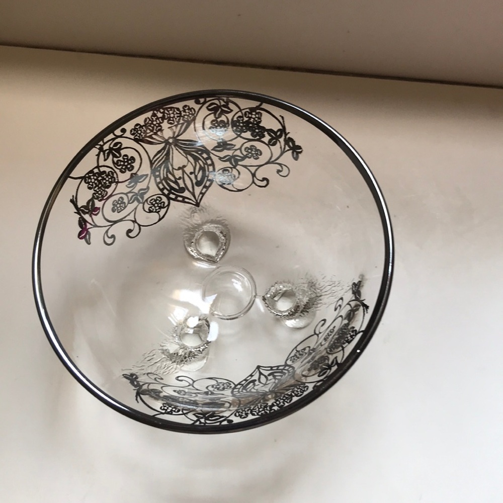 Vintage silver overlay footed bowl